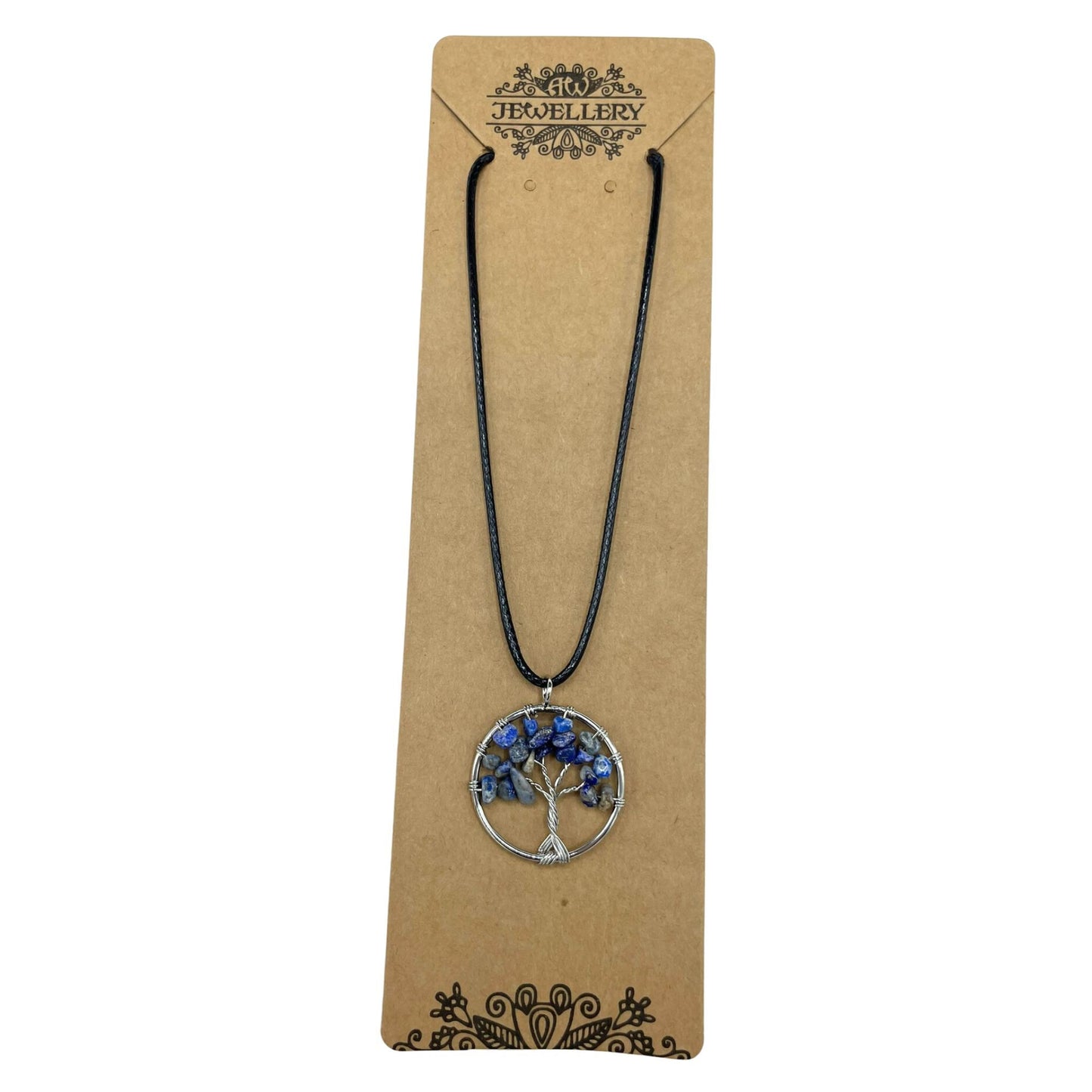 Tree of Life sodaliet hanger gedragen als ketting met verstelbaar koord en rond ontwerp met heilig boomsymbool