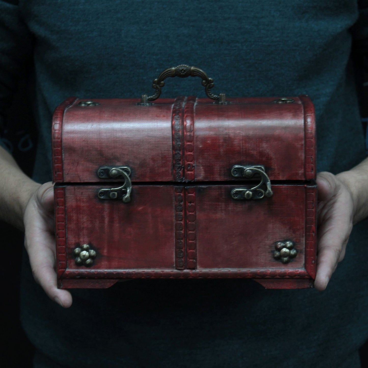 Drie opbergkisten in vintage-stijl in verschillende maten, decoratieve sieradendoosjes met antieke charme