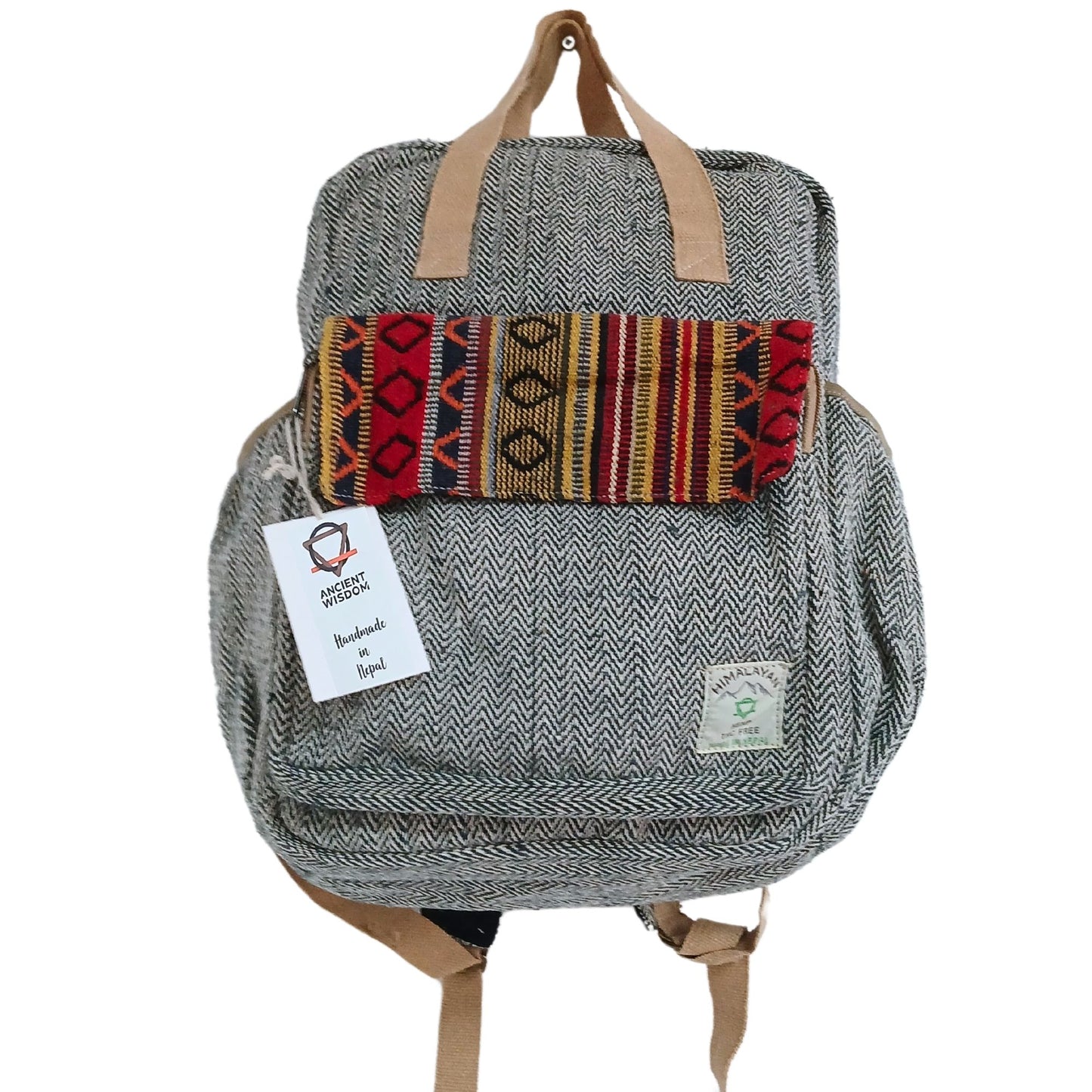 Hennep rugzak Annapurna 39x27x12cm zijaanzicht - robuuste backpack voor avonturen