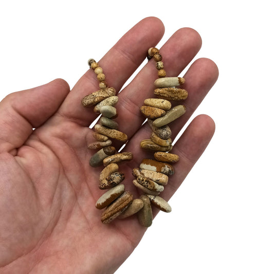 Volledige weergave elegante edelsteenchips ketting met map stone 44cm lengte