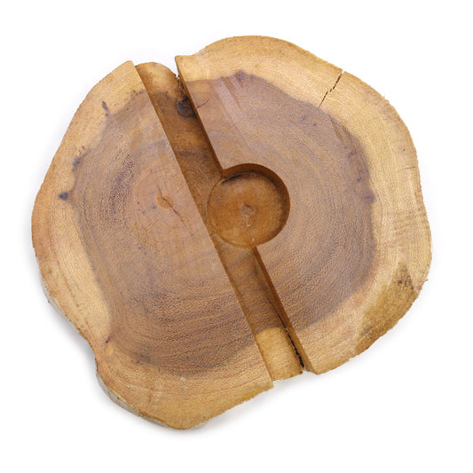 Handgemaakte Gamal houten telefoonstandaard met whitewash afwerking, bohemien bureauaccessoire in kuststijl
