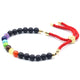 Verstelbare Edelsteen Armband - Lavasteen 7 Chakra Stenen