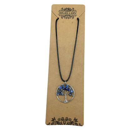 Tree of Life sodaliet hanger gedragen als ketting met verstelbaar koord en rond ontwerp met heilig boomsymbool
