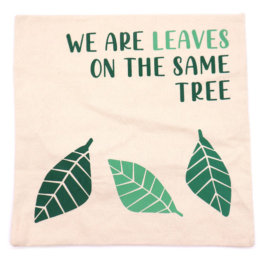 Kussenhoes Katoen Bedrukt - We Are Leaves - 45x45cm