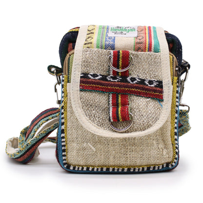 Hennep crossbody tas ritssluiting detail - uniek gerecycled design
