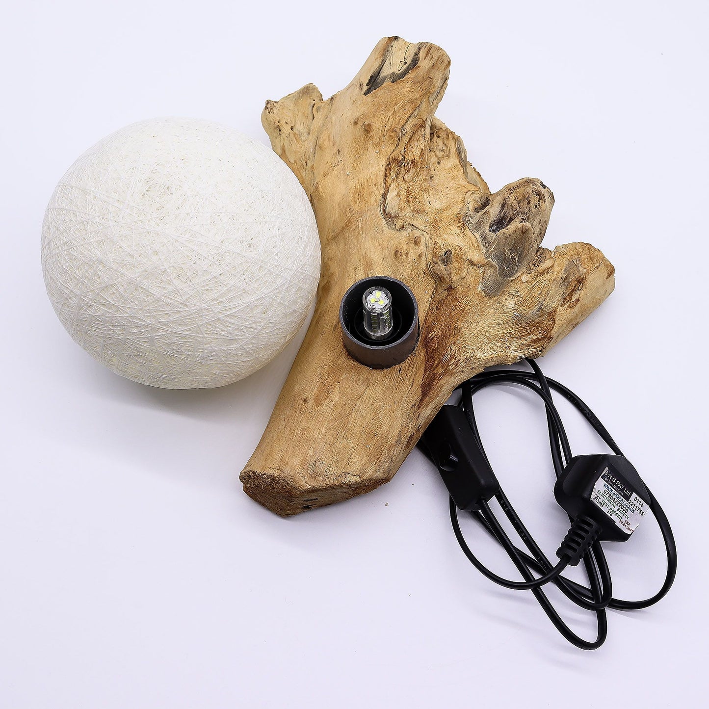 Detail LED verlichting in DriftGlow lamp met ivoor steen - zen sfeerverlichting
