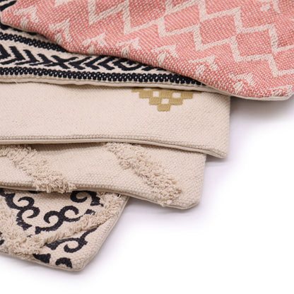 Klassieke kussenhoes katoen zigzag roze voor speels bohemian interieur, 40x40cm
