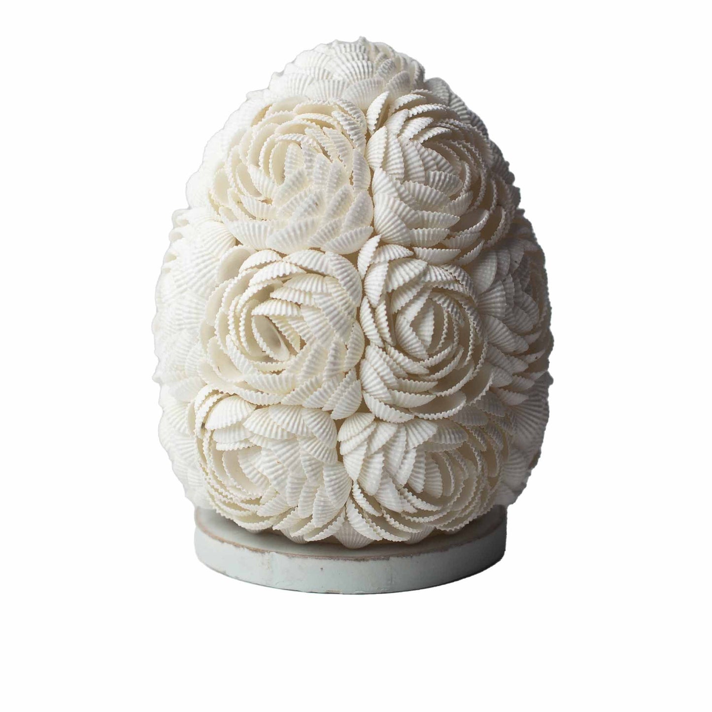 Handgemaakte schelpen lamp met roze ovaal design van echte schelpen uit Bali, 15cm
