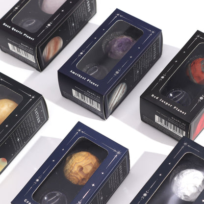 Handgemaakte rode jaspis Saturnus planeet met wortelchakra eigenschappen, 40mm
