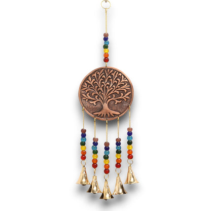 Windgong levensboom chakra kralen 10x36cm handgemaakt India
