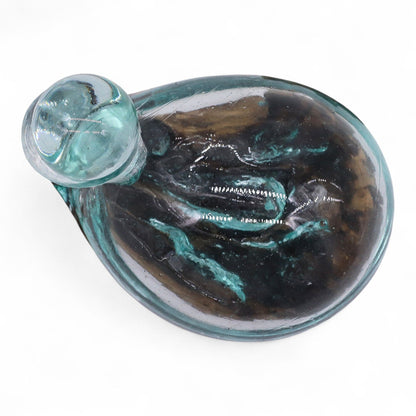 Handgemaakte glazen eend karaf op Gamal hout - mondgeblazen glas Bali, inclusief bijpassende glazen stop, uniek bohemian cadeau idee, duurzaam geproduceerd, Karma Vibes
