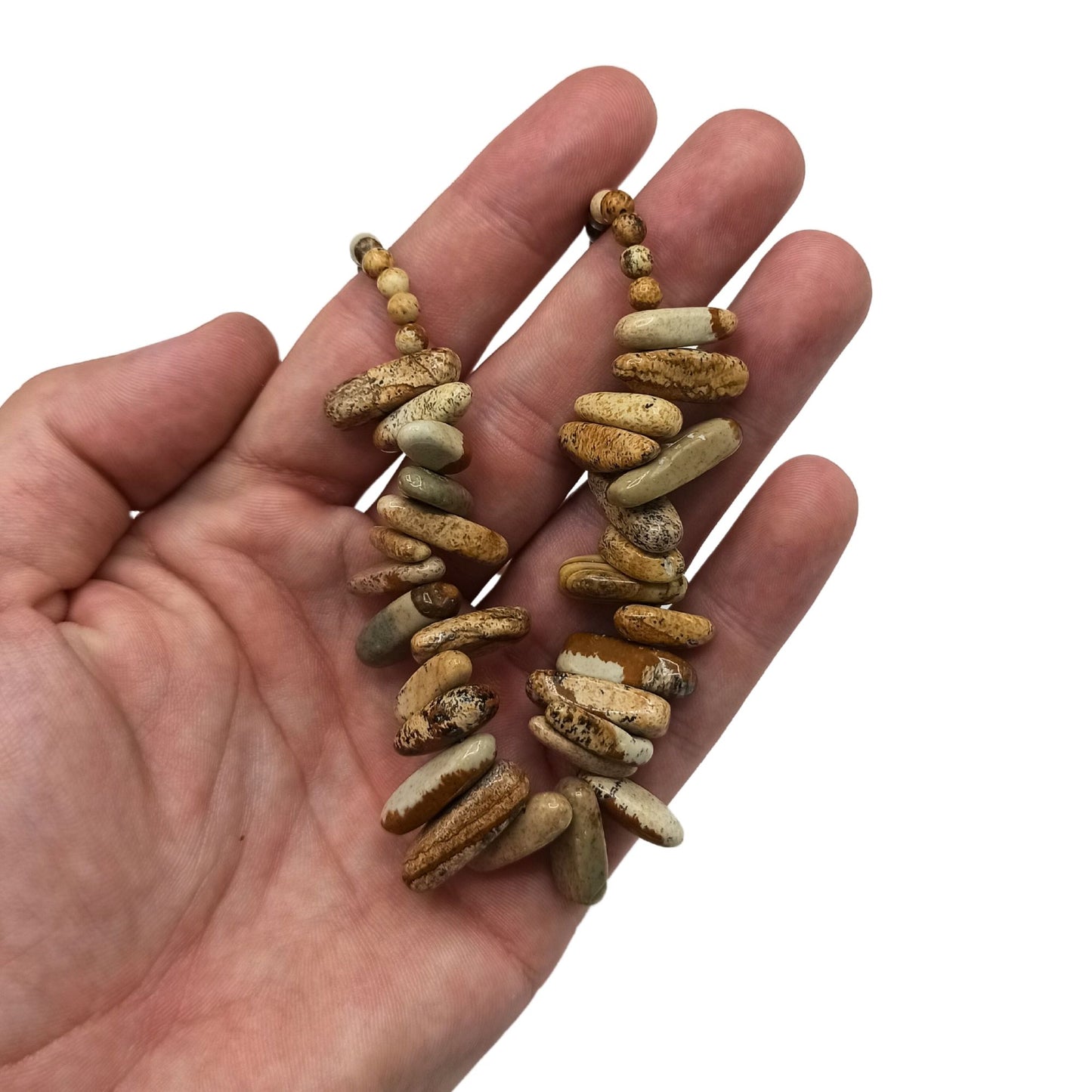 Volledige weergave elegante edelsteenchips ketting met map stone 44cm lengte
