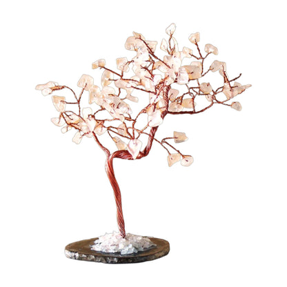 Bergkristal Wensenboom op Zwarte Agaat Basis - 100 Stenen